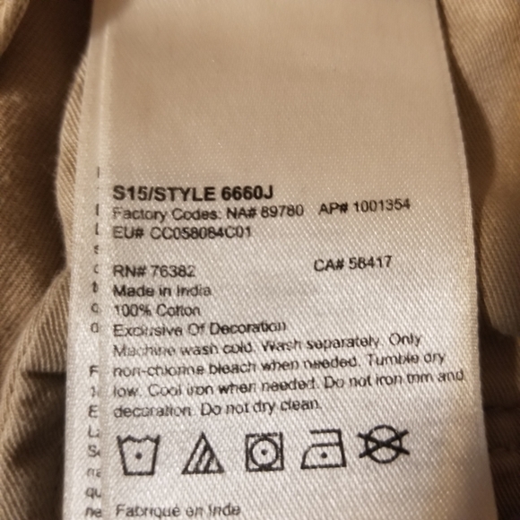 Timberland Flat Front Mid-Rise Beige Cargo Shorts Men's Size 33 W Inseam 11" - Picture 12 of 12